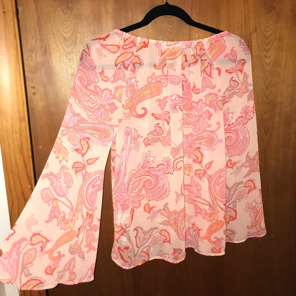 New York & Company bell sleeve sheer top - Picture 3 of 3